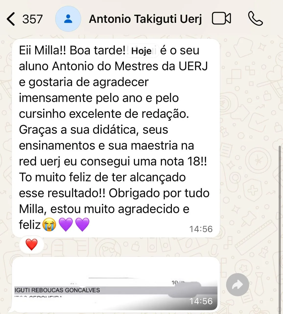 Antônio Takiguti — Nota 18 na redação UERJ